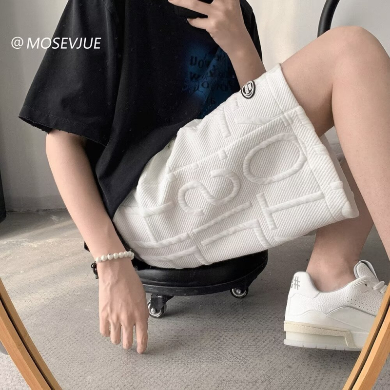 Muške ljetne šorceve s waffle uzorkom, slobodan kroj, poliester, prozračan, hip-hop stil