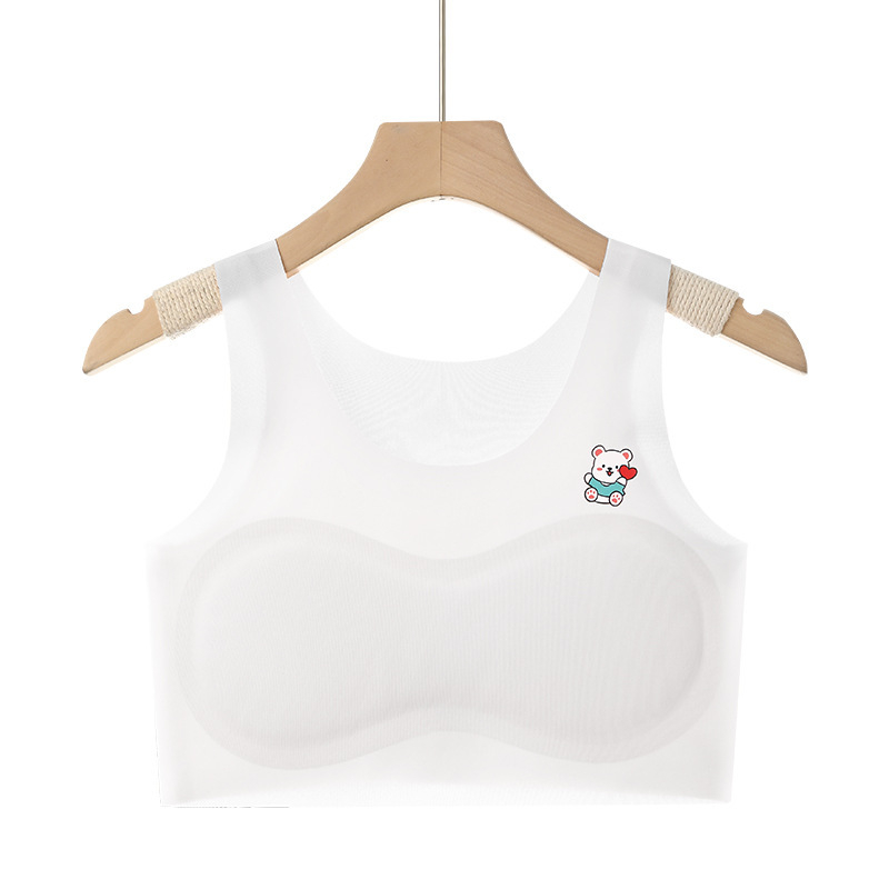 Bezšivni sportski top za djevojčice 6–12 godina, stil vesta, materijal ice silk