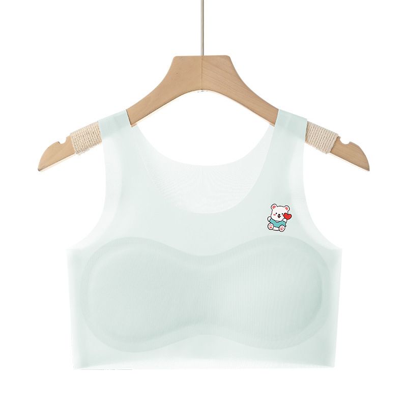 Bezšivni sportski top za djevojčice 6–12 godina, stil vesta, materijal ice silk