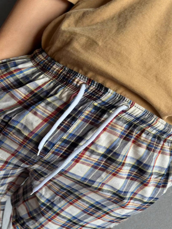 Șorturi de plajă din bumbac pentru bărbați, vară, model cu dungi și plasă, buzunar decorativ, elastice micro-bounce