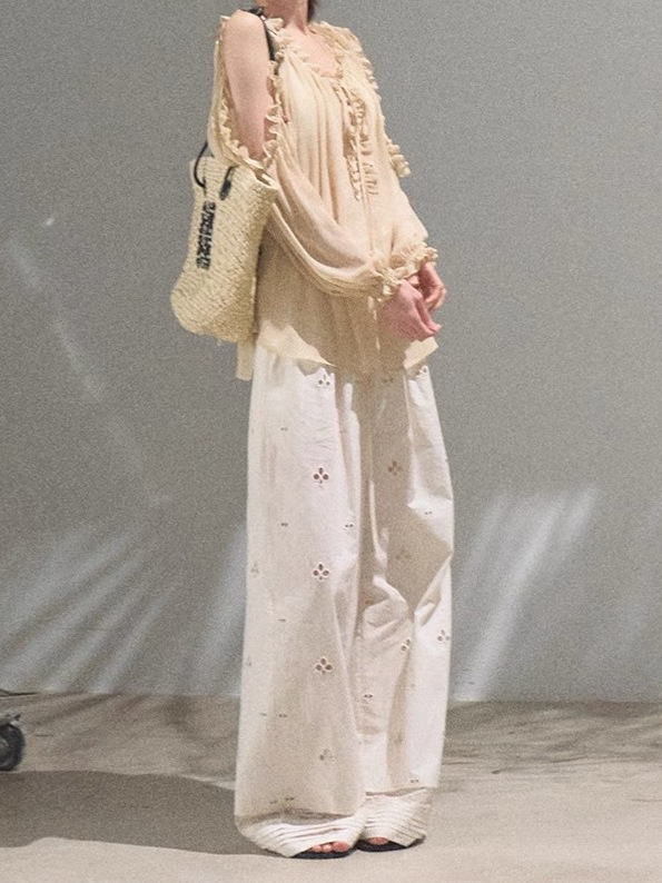 Ženska ležerna šifonska košulja od poliestera s V-izrezom, dugim rukavima, patchwork dizajnom