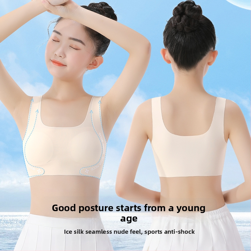 Dievčenský rozvojový podprsenka - nylon 80% / elastan 20%, bezpečnostná trieda A, pre dievčatá 8+ rokov, leto 2025, všetky ročné obdobia