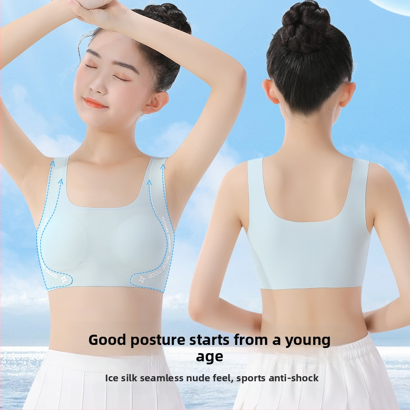 Dievčenský rozvojový podprsenka - nylon 80% / elastan 20%, bezpečnostná trieda A, pre dievčatá 8+ rokov, leto 2025, všetky ročné obdobia