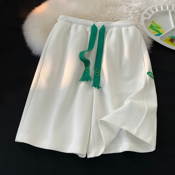 Muške šorceve od waffle tkanine, labav kroj, duljina pet bodova, 96% poliester, ljeto