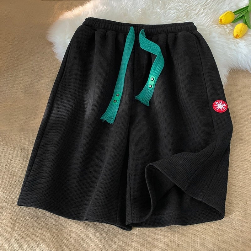 Muške šorceve od waffle tkanine, labav kroj, duljina pet bodova, 96% poliester, ljeto