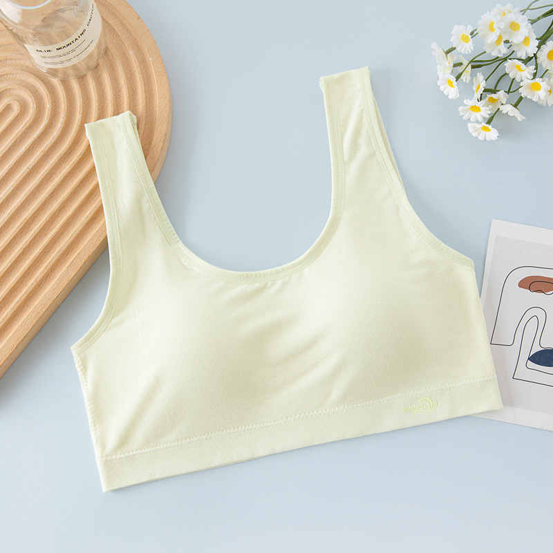 Dječji sportski grudnjak u stilu veste s punim latexnim šalicama, viskozni materijal, podstava 90–95% viskoze, fiksne dvostruke naramenice