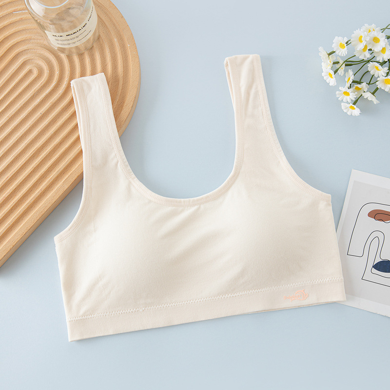 Dječji sportski grudnjak u stilu veste s punim latexnim šalicama, viskozni materijal, podstava 90–95% viskoze, fiksne dvostruke naramenice