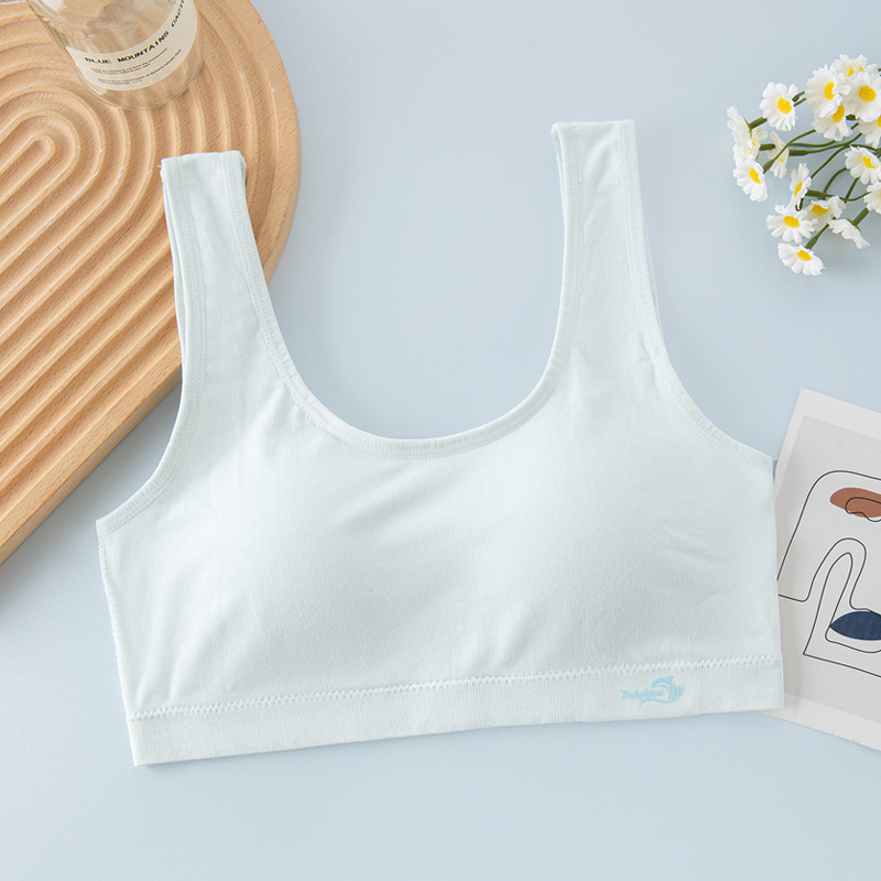 Dječji sportski grudnjak u stilu veste s punim latexnim šalicama, viskozni materijal, podstava 90–95% viskoze, fiksne dvostruke naramenice