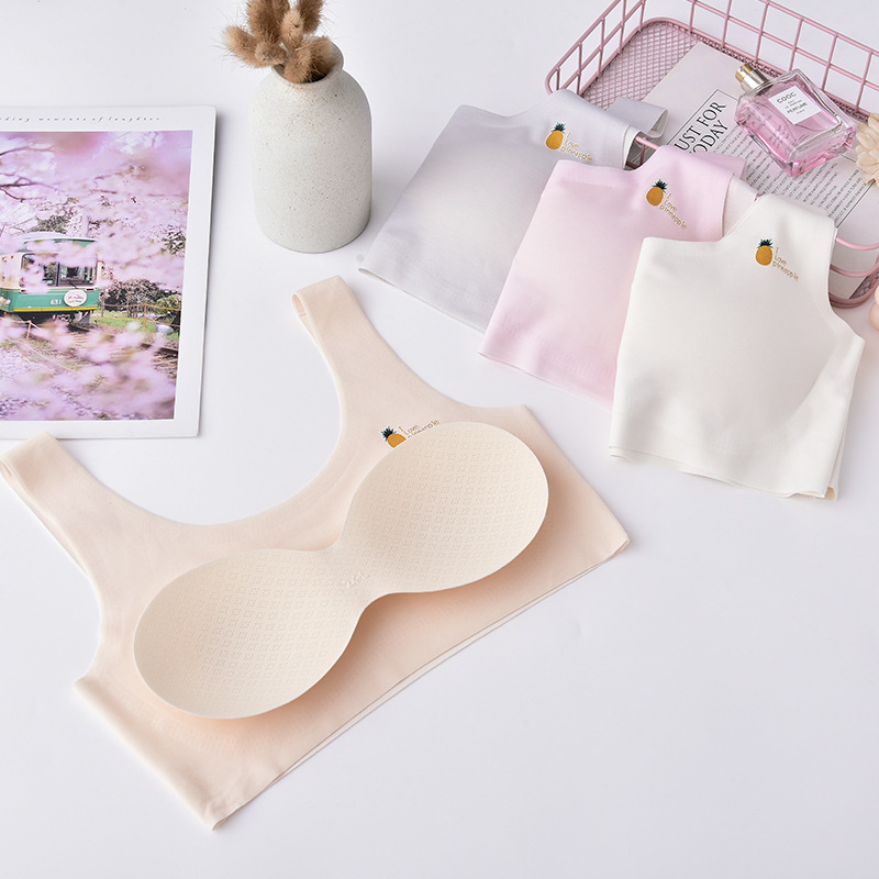 Dječji grudnjak u stilu veste, tanke oblikovane čašice, bezšivni dizajn, materijal nylon-modal