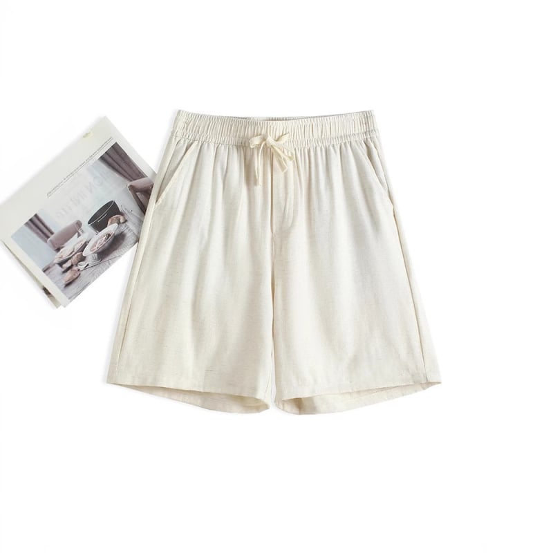Kratke hlače od lanene smjese s 55% viskoze, udoban ležerni kroj, elastičan pojas sa šnom