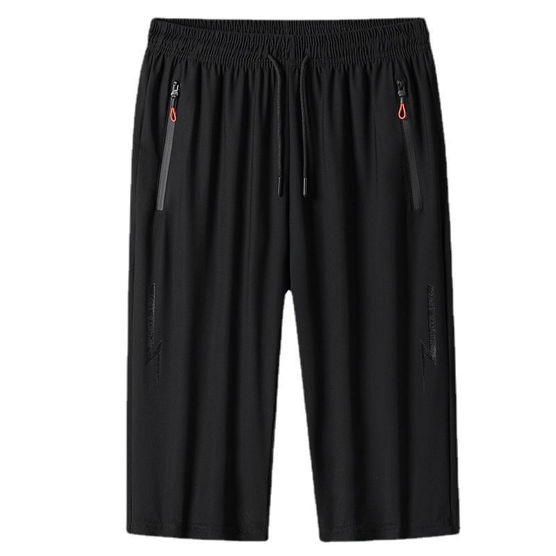 Muške Capri hlače, najlon-elastična tkanina, brzo sušeće, skraćena dužina, srednji pojas s vrpcom