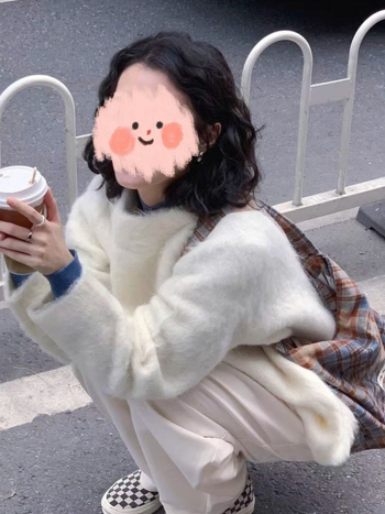 Pleteni pulover od akrilne smese, korejski stil, srednje debljine, okrugli izrez, dugi rukavi