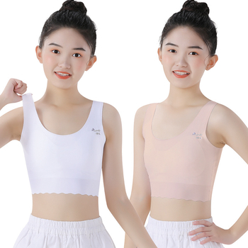 Dievčenský tanktop s podprsenkou z nylonu a spandexu, 77% nylon, 23% spandex, celoročné nosenie