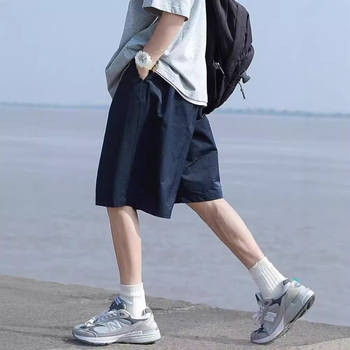 Muške ljetne šorceve, korejskog stila, širokog kroja, tkanina leden svila, srednja duljina