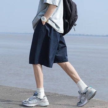 Muške ljetne šorceve, korejskog stila, širokog kroja, tkanina leden svila, srednja duljina