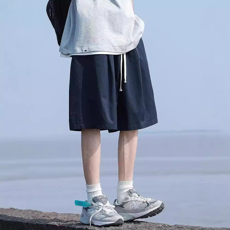 Muške ljetne šorceve, korejskog stila, širokog kroja, tkanina leden svila, srednja duljina