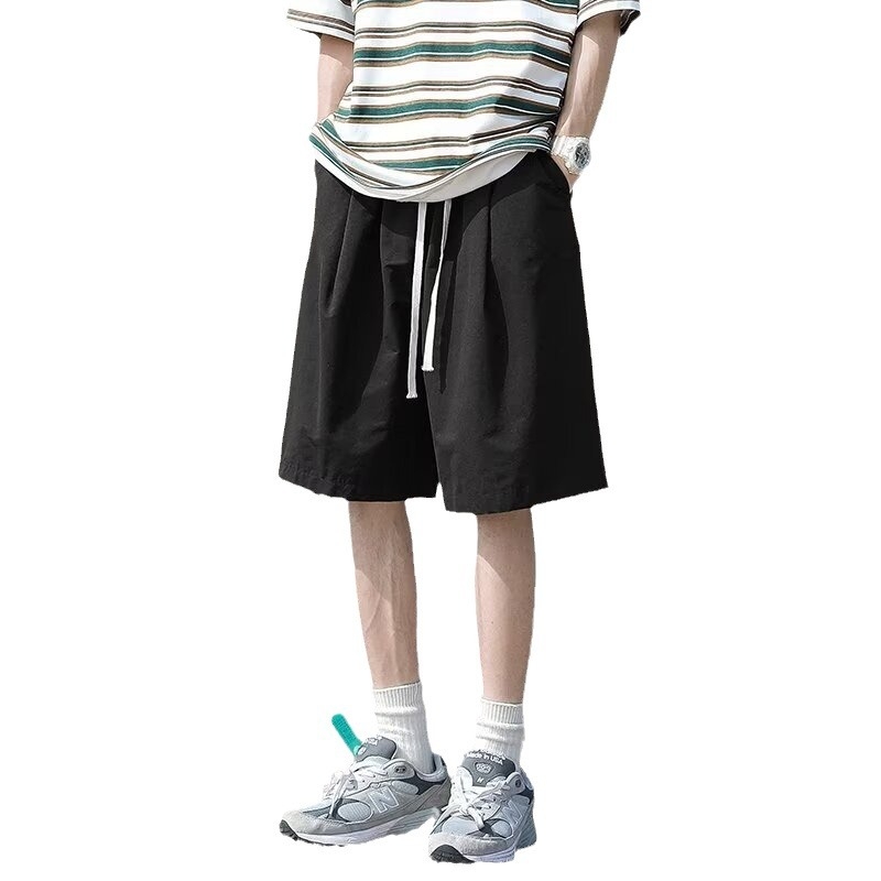 Muške ljetne šorceve, korejskog stila, širokog kroja, tkanina leden svila, srednja duljina