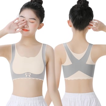 Dievčenská nylonová podprsenka pre dievčatá na strednú školu – 68% nylon, 32% elastán; vhodné pre všetky ročné obdobia