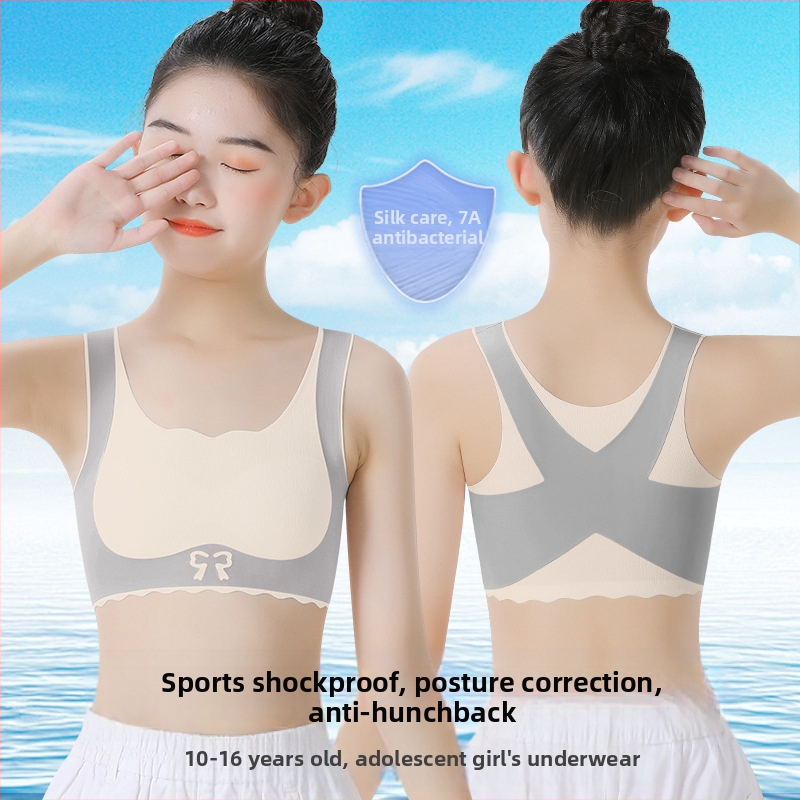 Dievčenská nylonová podprsenka pre dievčatá na strednú školu – 68% nylon, 32% elastán; vhodné pre všetky ročné obdobia