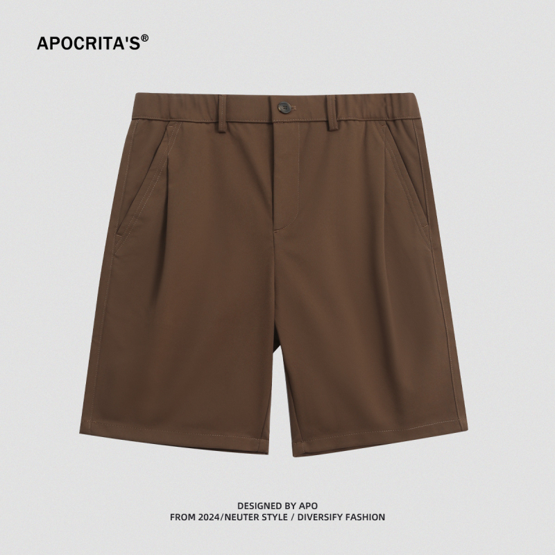Muške kratke hlače za poslovni casual – ravni kroj, 100% poliester, ljeto 2025
