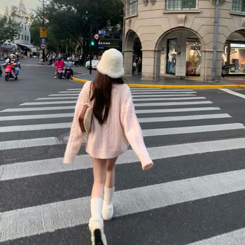 Ženski kardigan s V izrezom – udoban kroj, pletena jakna od pliš materijala s geometrijskim uzorkom i spandeksom