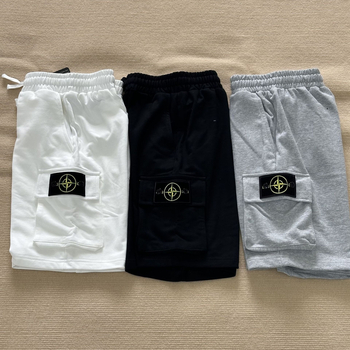 Шорти от 100% памучно плетиво със странични джобове, висока еластичност, свободен широк крой, британски стил