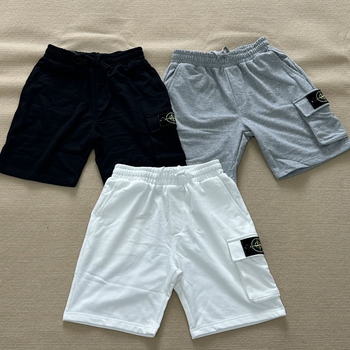 Шорти от 100% памучно плетиво със странични джобове, висока еластичност, свободен широк крой, британски стил