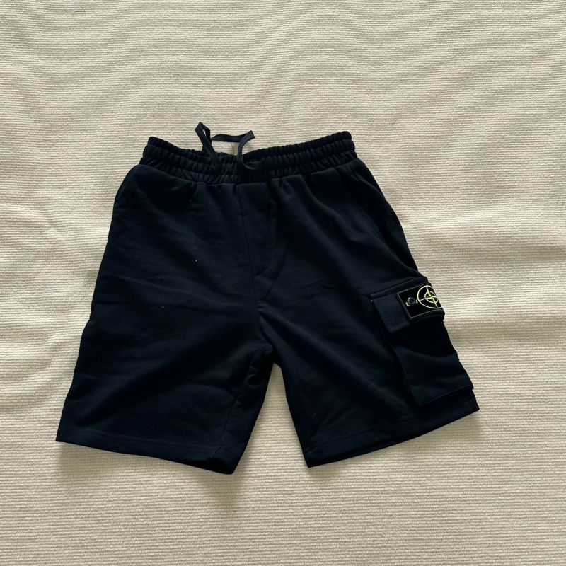 Шорти от 100% памучно плетиво със странични джобове, висока еластичност, свободен широк крой, британски стил