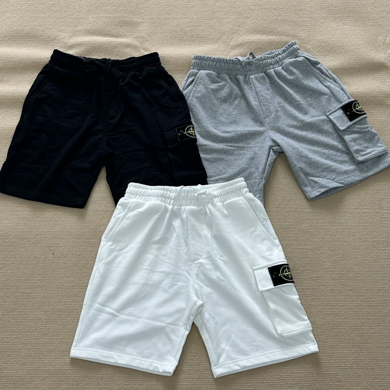 Шорти от 100% памучно плетиво със странични джобове, висока еластичност, свободен широк крой, британски стил