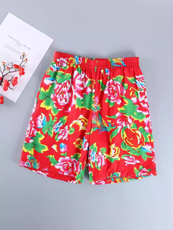 Muške ljetne šorceve, floralni print, poliester, široki kroj, casual sportski stil