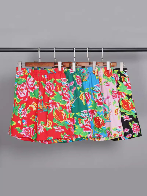 Muške ljetne šorceve, floralni print, poliester, široki kroj, casual sportski stil