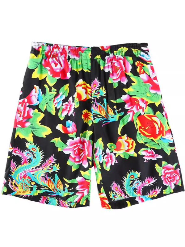 Muške ljetne šorceve, floralni print, poliester, široki kroj, casual sportski stil