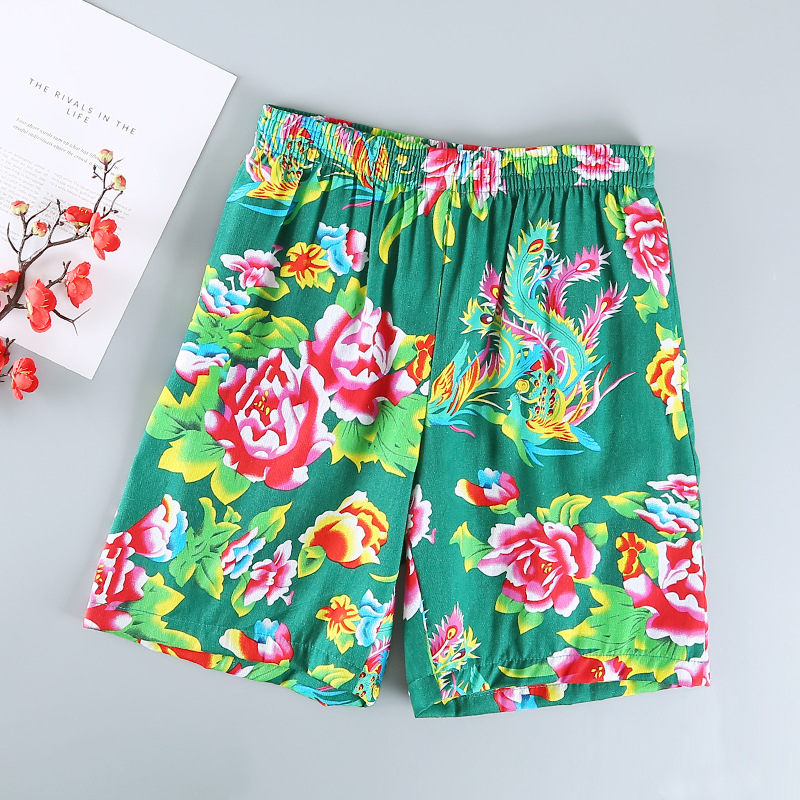 Muške ljetne šorceve, floralni print, poliester, široki kroj, casual sportski stil