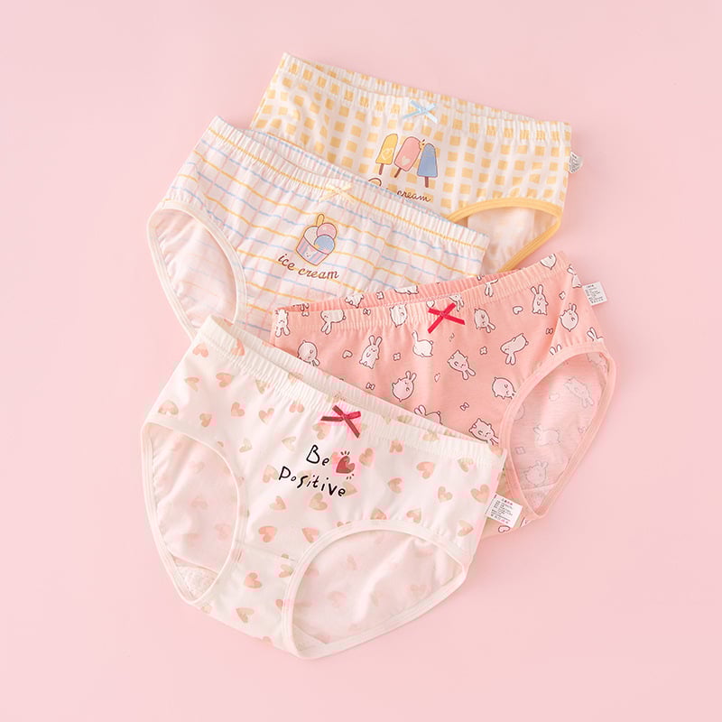 Dječje gaćice za djevojčice od pamuka, trokutasti kroj, 95% pamuk, za dob 3–8 godina, ljeto 2024