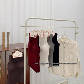 Fengzhixin 2150 Čipkasti camisole s ugrađenim jastučićima za grudnjak, bešavne košarice, srednja duljina, lijep leđa