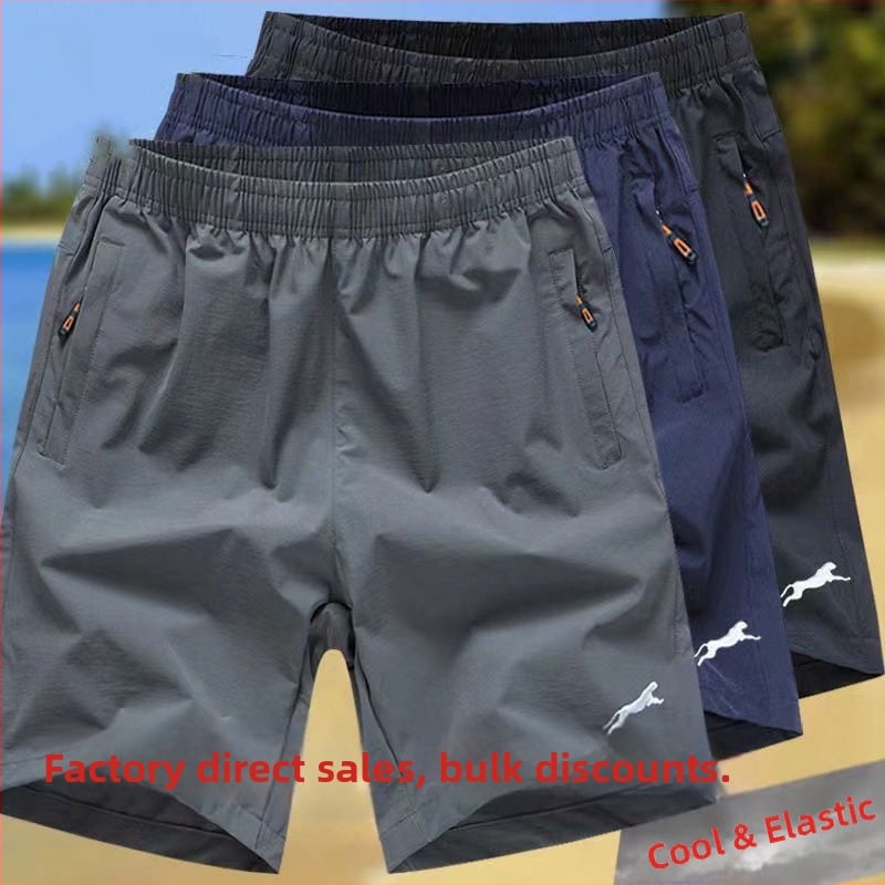 Șorturi de plajă pentru bărbați, 95% poliester, micro-elasticitate, decor cu nasturi