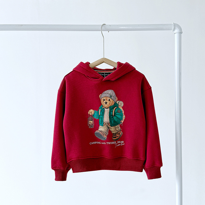 Παιδικό φούτερ με κουκούλα και επένδυση φλίς, 90% βαμβάκι, unisex, για παιδιά 3–8 ετών, φθινόπωρο 2025