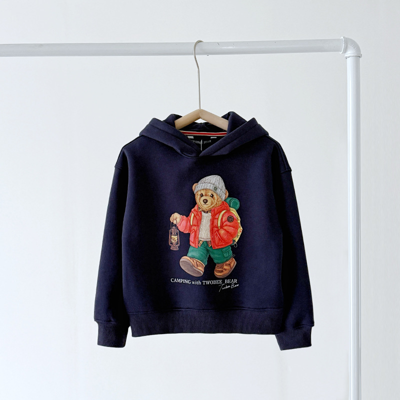 Παιδικό φούτερ με κουκούλα και επένδυση φλίς, 90% βαμβάκι, unisex, για παιδιά 3–8 ετών, φθινόπωρο 2025