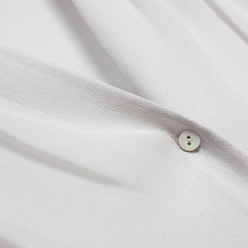 Mulberry selyem georgette dupla rétegű ing, V-nyakú, hosszú ujjú