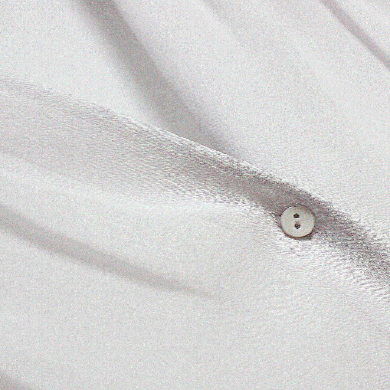 Mulberry selyem georgette dupla rétegű ing, V-nyakú, hosszú ujjú