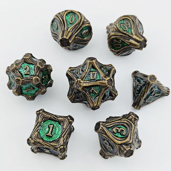 7-dijelni metalni set D20 kockice za RPG — zlitina cinka, poliedrični oblik, mogućnost prilagodbe