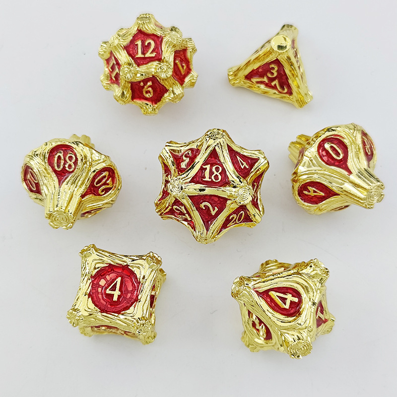 7-dijelni metalni set D20 kockice za RPG — zlitina cinka, poliedrični oblik, mogućnost prilagodbe