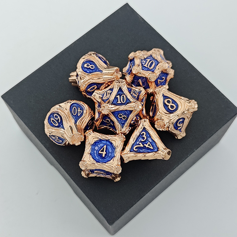 7-dijelni metalni set D20 kockice za RPG — zlitina cinka, poliedrični oblik, mogućnost prilagodbe