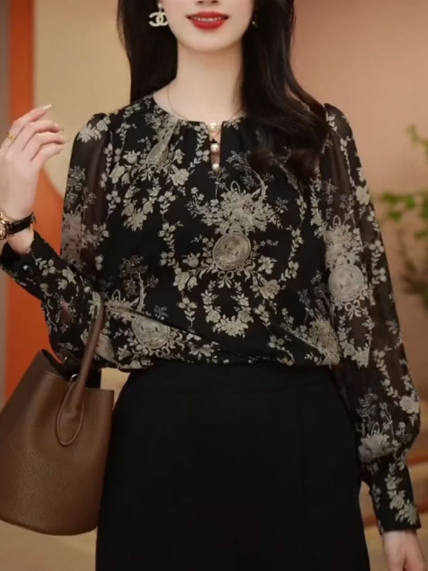 Košulja od Chenille, polo ovratnik, rukavi princeze, Spandex postotak <30%, proljeće 2024