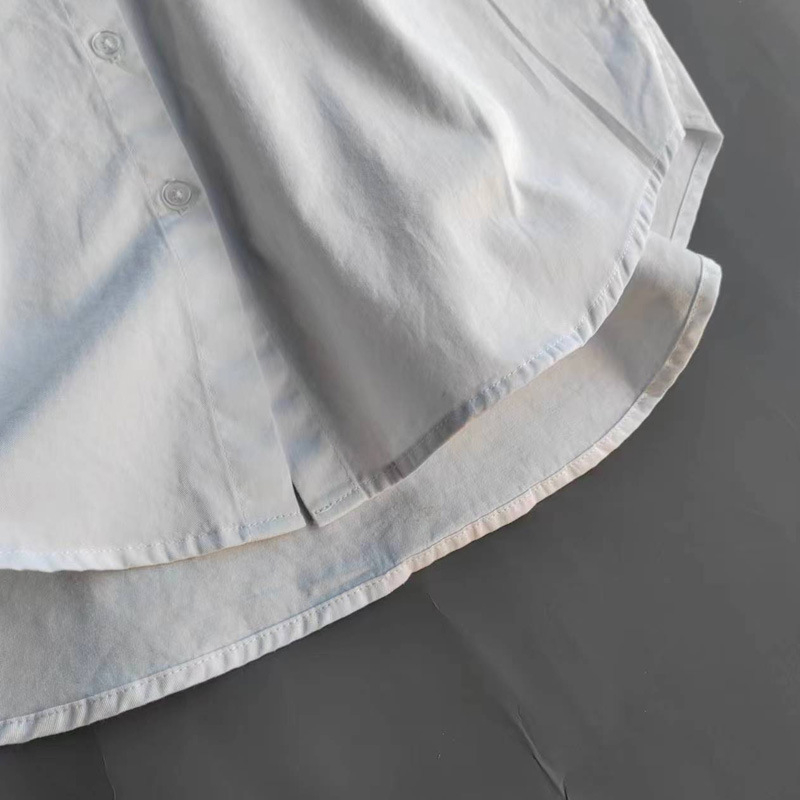 Bez rukava pamukasti top za košulju - 95% pamuk, jednobojan, ovratnik košulje, kopčanje u jednom redu, srednje duljine 65–80 cm, kardigan-stil za elegantan dnevni outfit