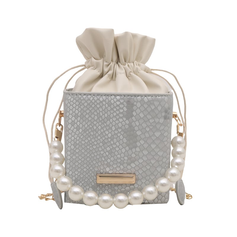 Чанта кофа с перли, PU кожа, връзка за затваряне, джоб за мобилен телефон, Пролет 2025