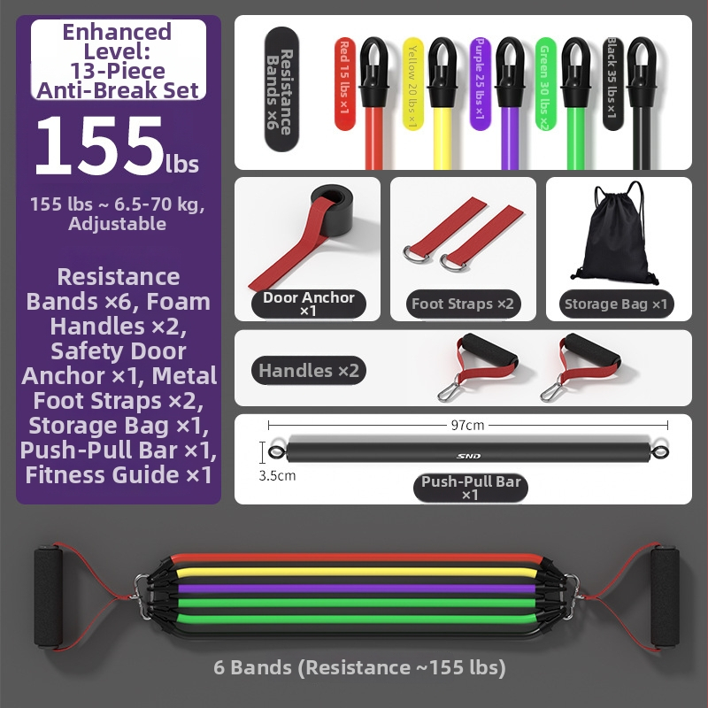 Otthoni fitneszhez használt ellenállástartó – rugalmas feszítő, anyag: PP műanyag + latex cső, márka SND, alkalmas fitnesz berendezésekhez