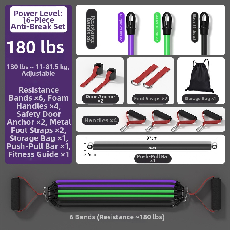 Otthoni fitneszhez használt ellenállástartó – rugalmas feszítő, anyag: PP műanyag + latex cső, márka SND, alkalmas fitnesz berendezésekhez