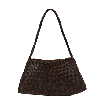 Ръчно плетена PU подмишникова чанта за жени — отворен горен край, скрит джоб с цип, PU подплата, хоризонтална квадратна форма, единична презрамка, Tonghao Leather Goods