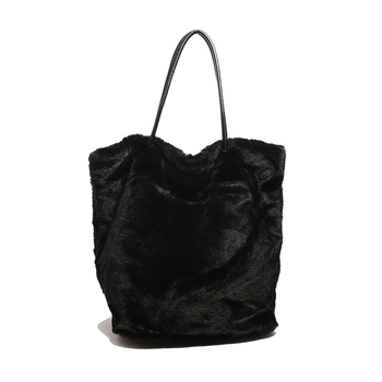 Tote чанта за ежедневна употреба — плюшена материя, уличен стил, вертикална квадратна форма, подплата полиестер, вътрешен джоб за телефон